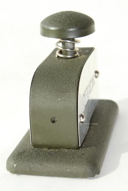 photo of vintage Chadwick stapleless stapler, clip-less paper fastener for office desk filing #3