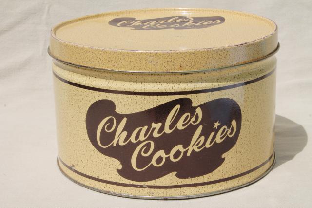 photo of vintage Charles Chips - Cookies - tin, collectible advertising potato chips #1