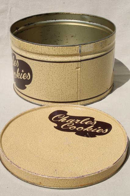 photo of vintage Charles Chips - Cookies - tin, collectible advertising potato chips #3