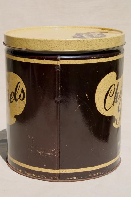 photo of vintage Charles Chips - Pretzels - tin, collectible advertising potato chips #2