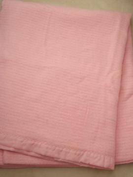 catalog photo of vintage Chatham blanket, soft pink acrylic twin blanket, never used