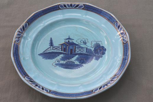 photo of vintage Chinese blue pattern china plates, Adams - England Old Free-Hand #7