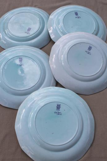 photo of vintage Chinese blue pattern china plates, Adams - England Old Free-Hand #9