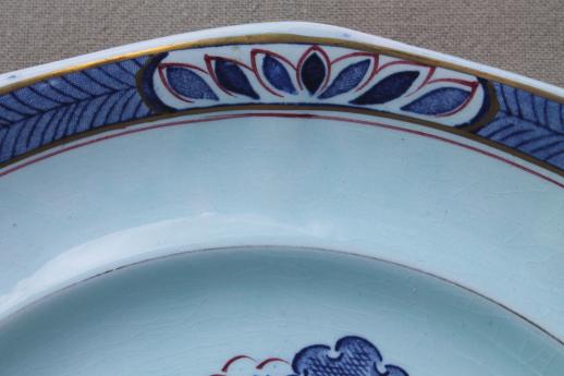 photo of vintage Chinese blue pattern china plates, Adams - England Old Free-Hand #10