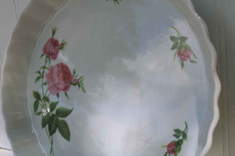 photo of vintage ChristineHolm porcelain baking dish, fluted pastry tart or quiche pan #2