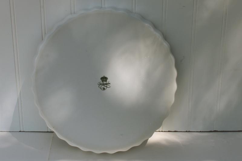 photo of vintage ChristineHolm porcelain baking dish, fluted pastry tart or quiche pan #4