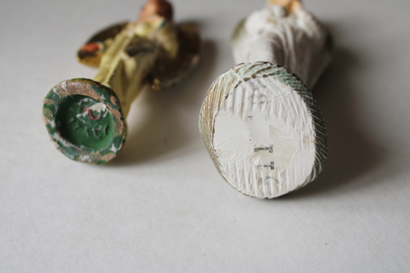 photo of vintage Christmas angels nativity figures, Italy angel figurine, chalkware angel marked Japan  #2