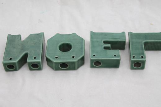 photo of vintage Christmas candle holders, NOEL letters w/ hand-painted holly, made in Japan #7