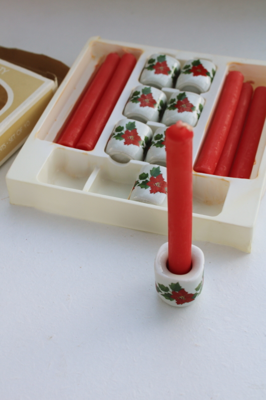 photo of vintage Christmas candle holders for individual place settings, mini candle holders #4