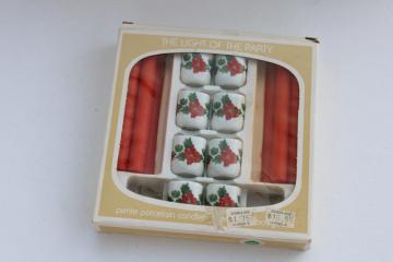 catalog photo of vintage Christmas candle holders for individual place settings, mini candle holders