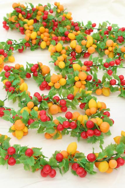 photo of vintage Christmas garland, plastic fruit swag holiday decoration, 60s 70s retro! #1