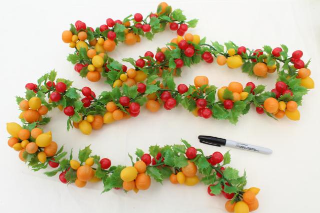 photo of vintage Christmas garland, plastic fruit swag holiday decoration, 60s 70s retro! #2