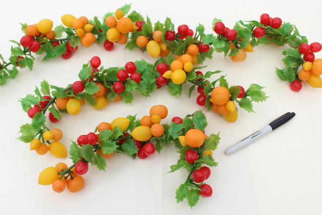 photo of vintage Christmas garland, plastic fruit swag holiday decoration, 60s 70s retro! #3