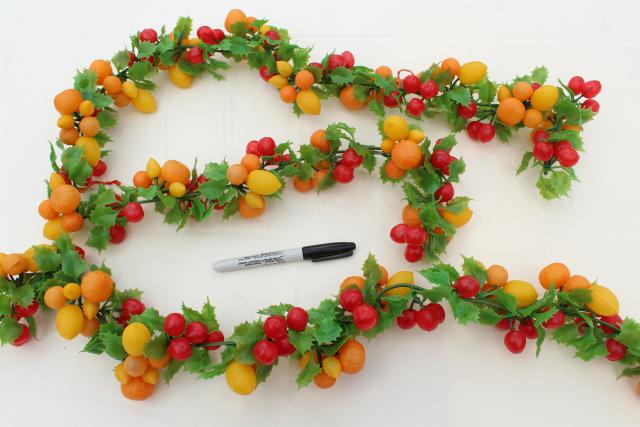 photo of vintage Christmas garland, plastic fruit swag holiday decoration, 60s 70s retro! #4