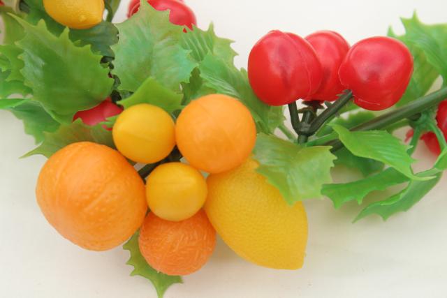 photo of vintage Christmas garland, plastic fruit swag holiday decoration, 60s 70s retro! #5