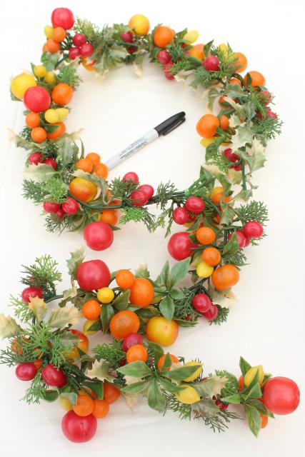 photo of vintage Christmas garland, plastic fruit swag holiday decoration, 60s 70s retro! #6