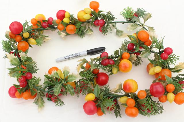 photo of vintage Christmas garland, plastic fruit swag holiday decoration, 60s 70s retro! #7