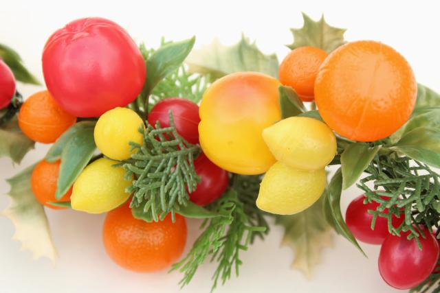 photo of vintage Christmas garland, plastic fruit swag holiday decoration, 60s 70s retro! #8