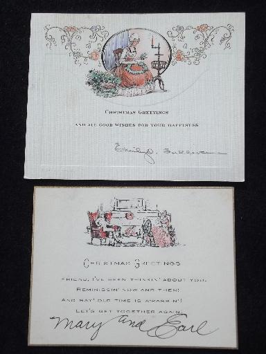 photo of vintage Christmas greeting cards lot, great 1930s holiday graphics #3