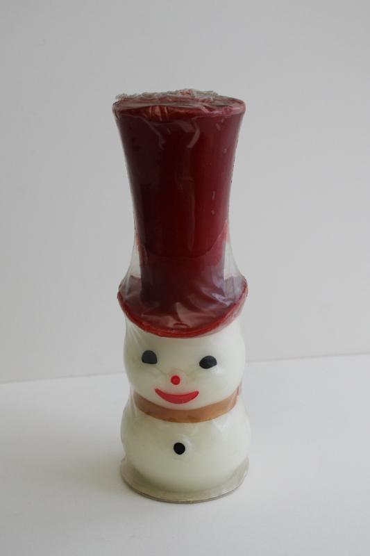 photo of vintage Christmas, large figural candle, Gurley snowman still sealed #8