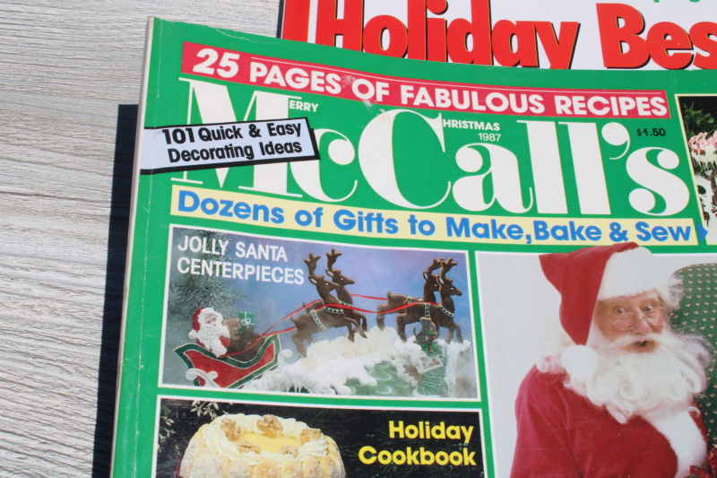photo of vintage Christmas magazines, McCall's December 1987, Good Housekeeping Holiday 1994, Ladies Home Journal 2001  #2