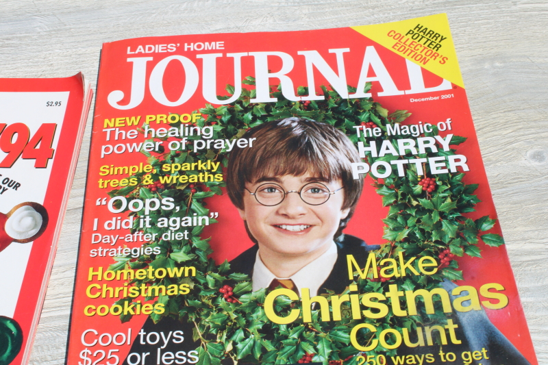 photo of vintage Christmas magazines, McCall's December 1987, Good Housekeeping Holiday 1994, Ladies Home Journal 2001  #6