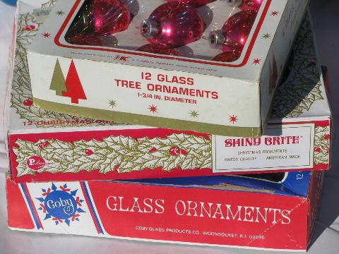 photo of vintage Christmas ornaments, lot mercury glass balls, Shiny Brite etc #3