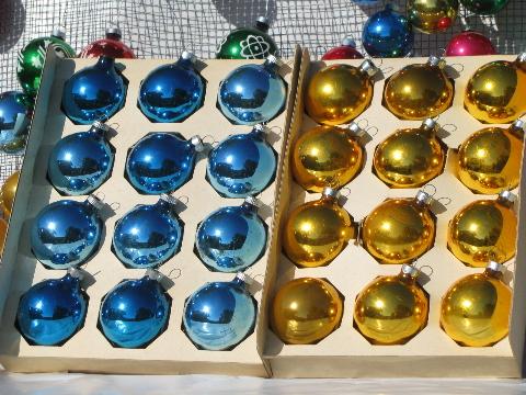 photo of vintage Christmas ornaments, lot mercury glass balls, Shiny Brite etc #4