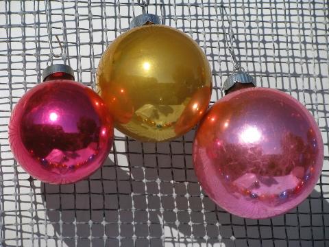 photo of vintage Christmas ornaments, lot mercury glass balls, Shiny Brite etc #7