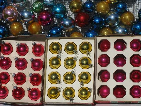 photo of vintage Christmas ornaments, mercury glass balls Shiny Brite, Woolworth's #3