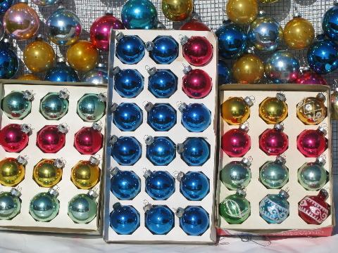 photo of vintage Christmas ornaments, mercury glass balls Shiny Brite, Woolworth's #5