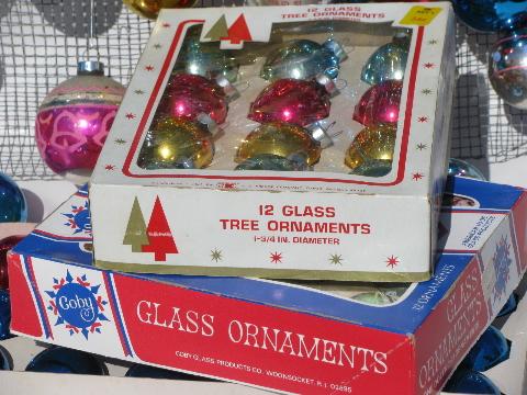 photo of vintage Christmas ornaments, mercury glass balls Shiny Brite, Woolworth's #6