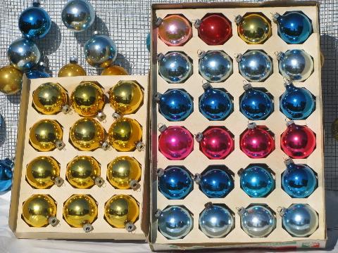 photo of vintage Christmas ornaments, mercury glass balls Shiny Brite, Woolworth's #7