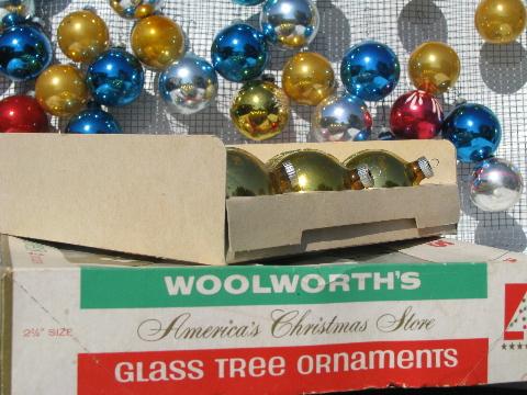 photo of vintage Christmas ornaments, mercury glass balls Shiny Brite, Woolworth's #8