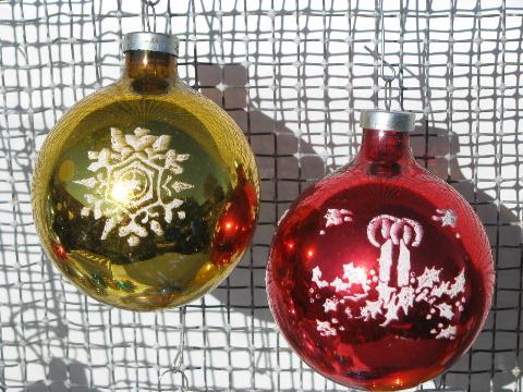 photo of vintage Christmas ornaments, mercury glass balls Shiny Brite, Woolworth's #10