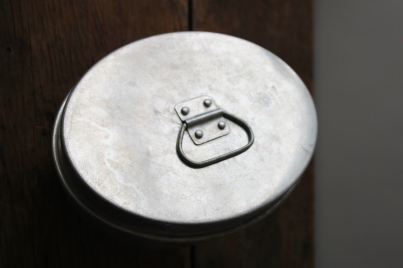 photo of vintage Christmas pudding mold, oval melon shape dome w/ handle, Wear Ever aluminum  #2