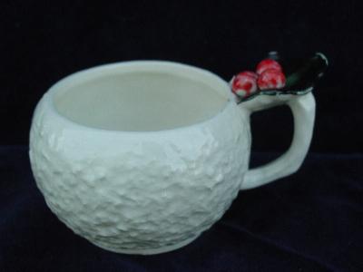 photo of vintage Christmas snowball ceramic cocoa mugs cups #2