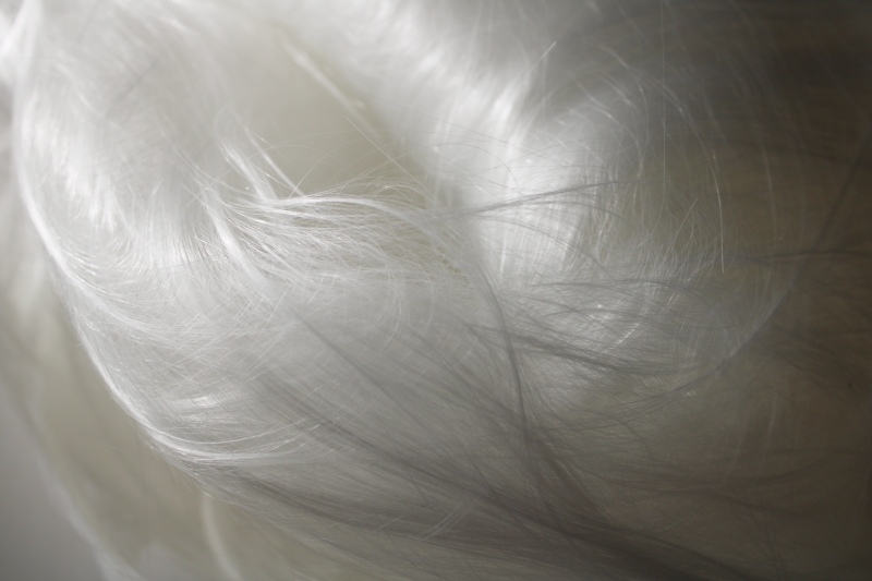 photo of vintage Christmas spun glass angel hair, never used large lot pure white spun glass for ornaments or decorations  #2