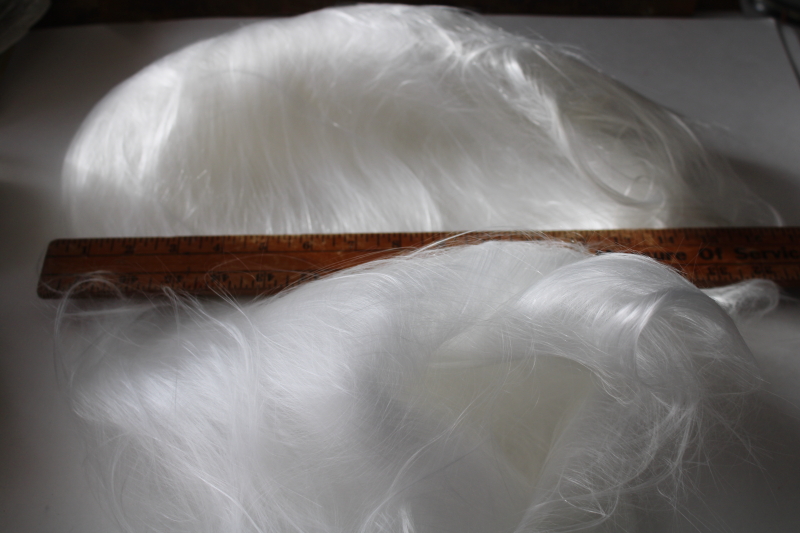 photo of vintage Christmas spun glass angel hair, never used large lot pure white spun glass for ornaments or decorations  #5