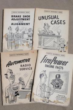 catalog photo of vintage Chrysler service reference books, Lot of 4 early 1950s  auto mechanics illustrated guides