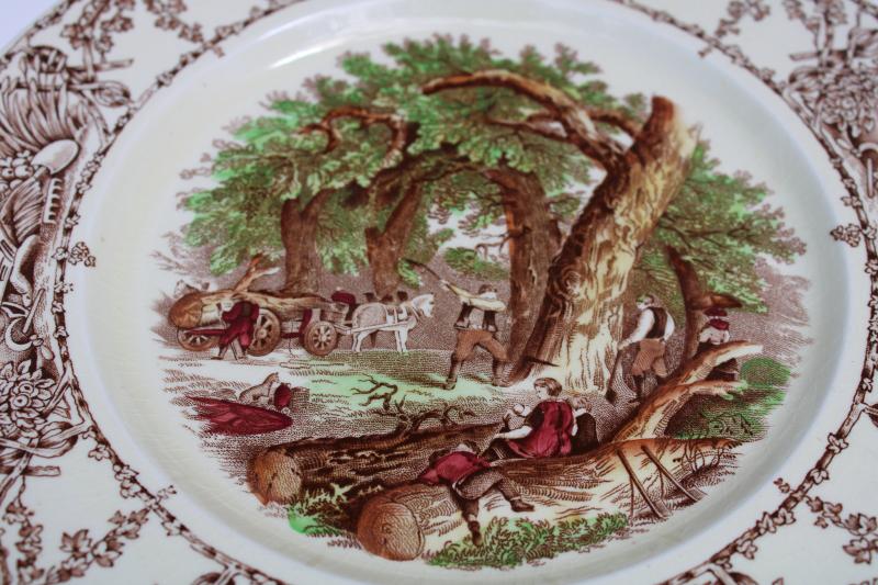 photo of vintage Clarice Cliff Rural Scenes old England country print Staffordshire china plate #2