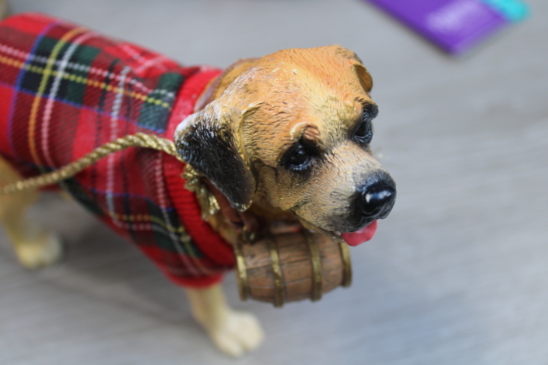 photo of vintage Clothtique Possible Dreams Bringing Home The Tree Santa, St Bernard dog w/ sled  #10