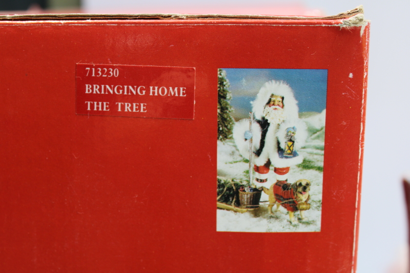 photo of vintage Clothtique Possible Dreams Bringing Home The Tree Santa, St Bernard dog w/ sled  #12