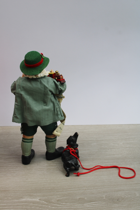 photo of vintage Clothtique Possible Dreams Christmas in the Alps Santa w/ dachshund wiener dog figurine in box  #4