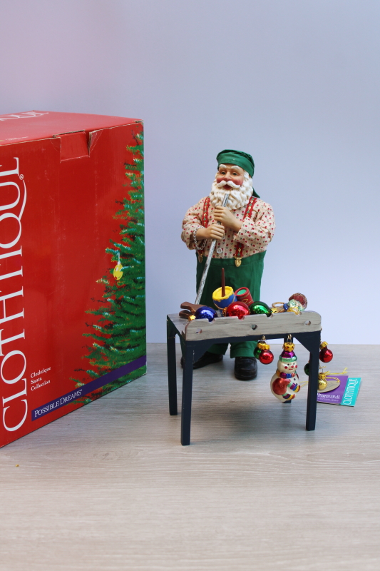 photo of vintage Clothtique Possible Dreams Glassworks set Santa's workshop for blown glass Christmas ornaments  #1