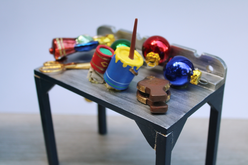 photo of vintage Clothtique Possible Dreams Glassworks set Santa's workshop for blown glass Christmas ornaments #4