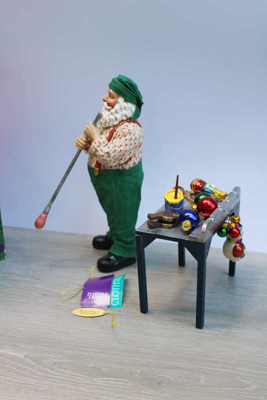 photo of vintage Clothtique Possible Dreams Glassworks set Santa's workshop for blown glass Christmas ornaments #5