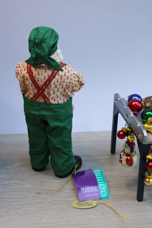 photo of vintage Clothtique Possible Dreams Glassworks set Santa's workshop for blown glass Christmas ornaments #7