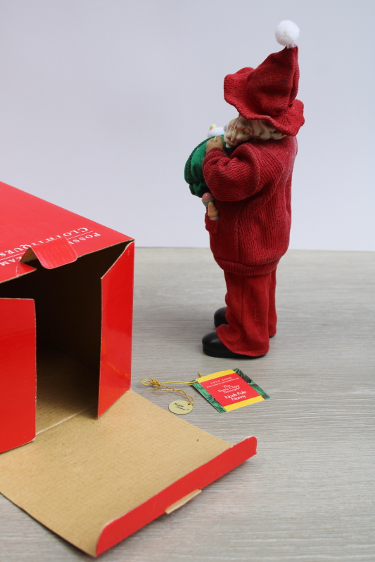 photo of vintage Clothtique Possible Dreams North Pole Nanny Santa w/ baby, figurine in box #4