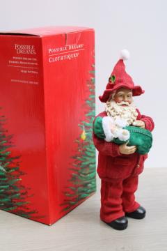 catalog photo of vintage Clothtique Possible Dreams North Pole Nanny Santa w/ baby, figurine in box 